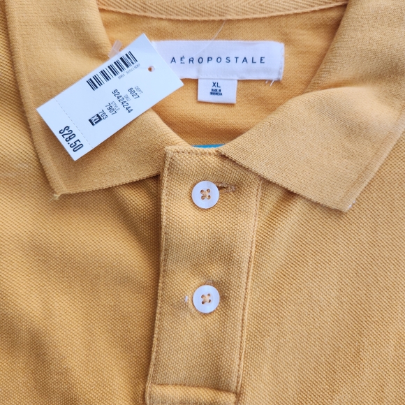 Aeropostale Mustard Yellow Polo Shirt - Picture 6 of 7